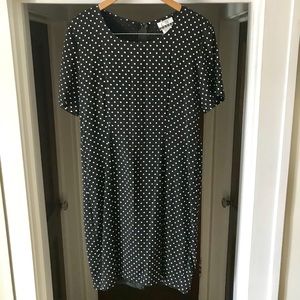 Vintage polka dot dress with flirty slit in back